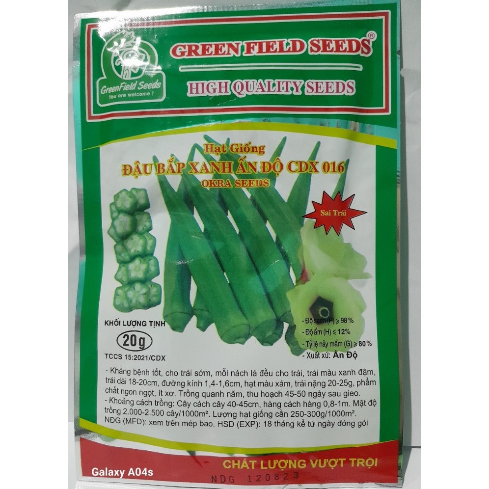 (Gói 20 Gram )Hạt Giống Đậu Bắp Xanh F1 Loại Dễ trồng chống sâu bệnh năng suất cao