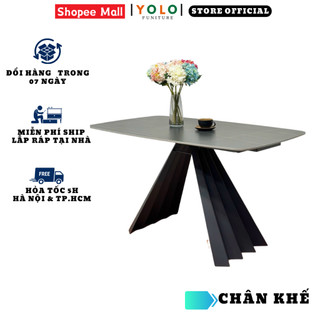 Bàn Ăn Cơm YoLo Chân Khế, Chân Sắt Sơn Tĩnh Điện, Gia Công Cao Cấp Hiện Đại, Phù Hợp Căn Hộ Chung Cư Gia Đình