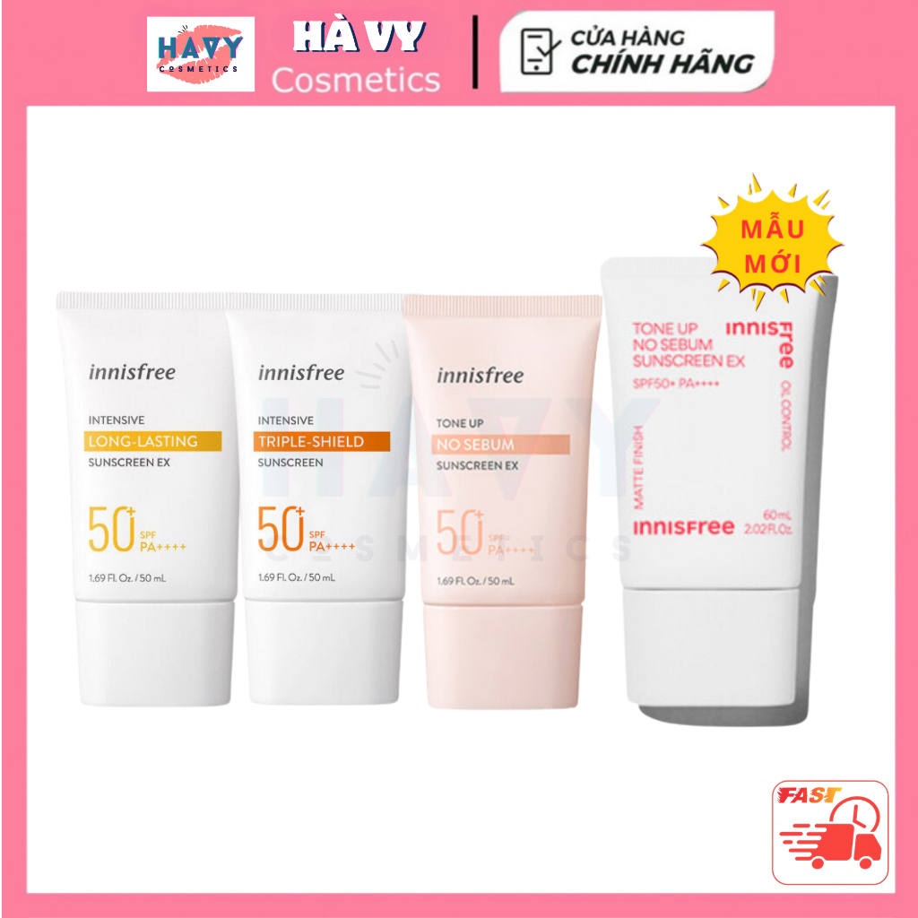 Kem Chống Nắng Innisfree No Sebum, Long Lasting, Sunscreen SPF 50+/PA++++ 50ml