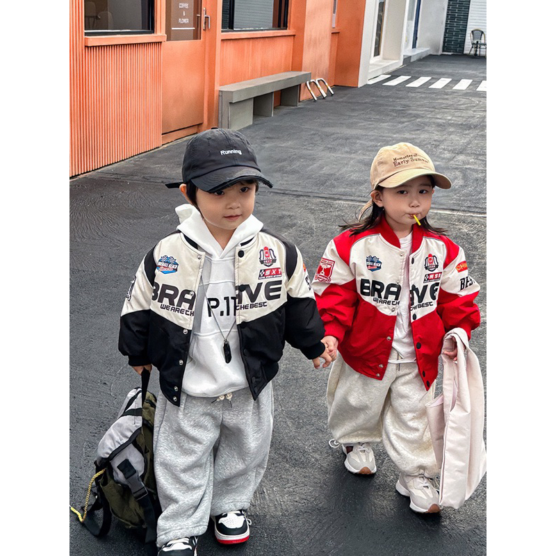 Áo khoác BOMBER cho bé trai, bé gái- Áo khoác gió 2 lớp phong cách hàn quốc, chuẩn hàng QCCC 100%