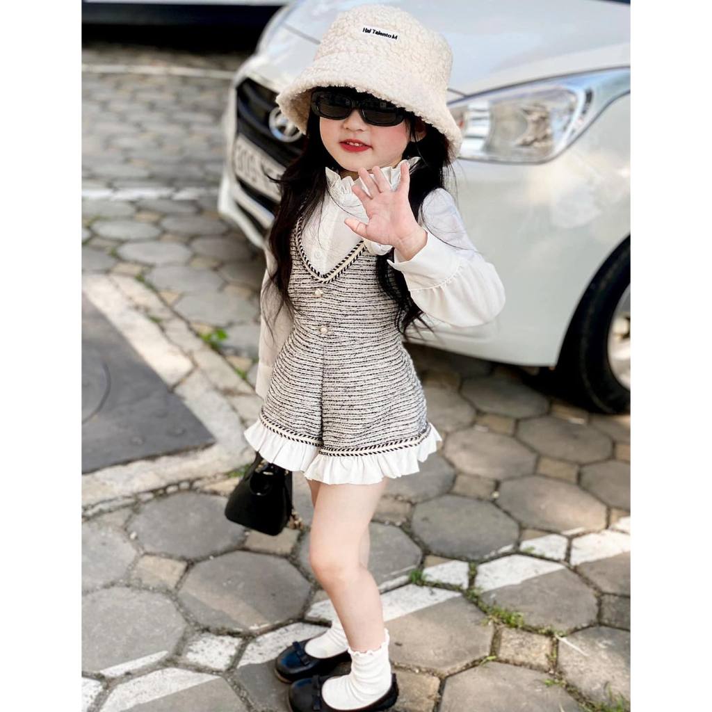 Set Bộ Jum Cho Bé Gái + Áo Sơ Mi Dài Tay, Jum Chất Vải Dệt Cho Bé Từ 8-35kg, Đầm Bé Gái, Quần Áo Trẻ Em