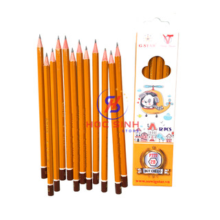 Hộp 12 cây bút chì gỗ gstar p777 - vpp happy kids
