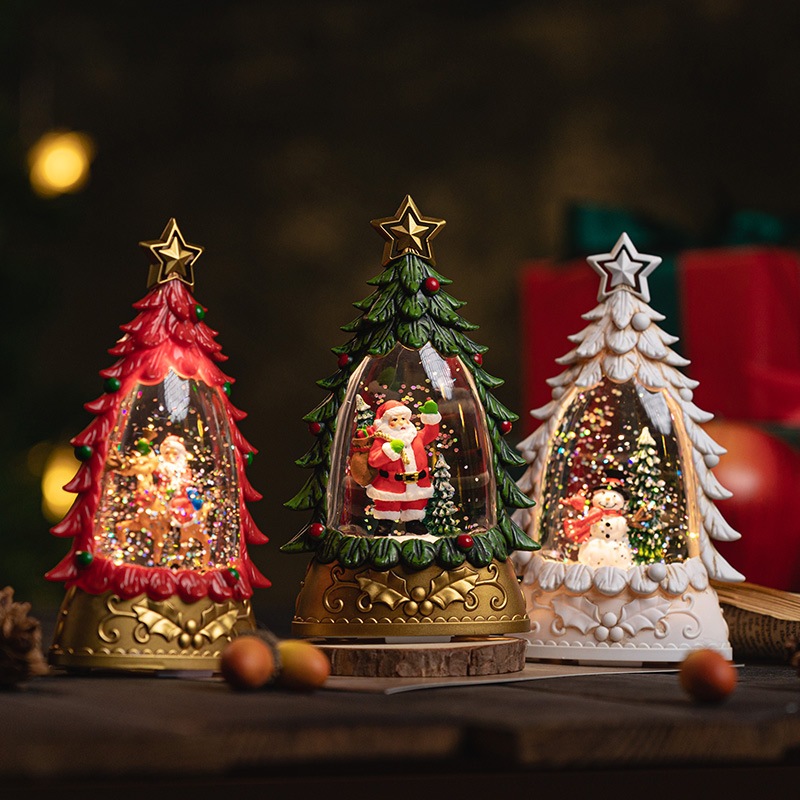 Đèn cây thông đặt bàn, đèn hộp quà trang trí, đồ quà tặng dịp Noel (hàng sẵn, có hỏa tốc)