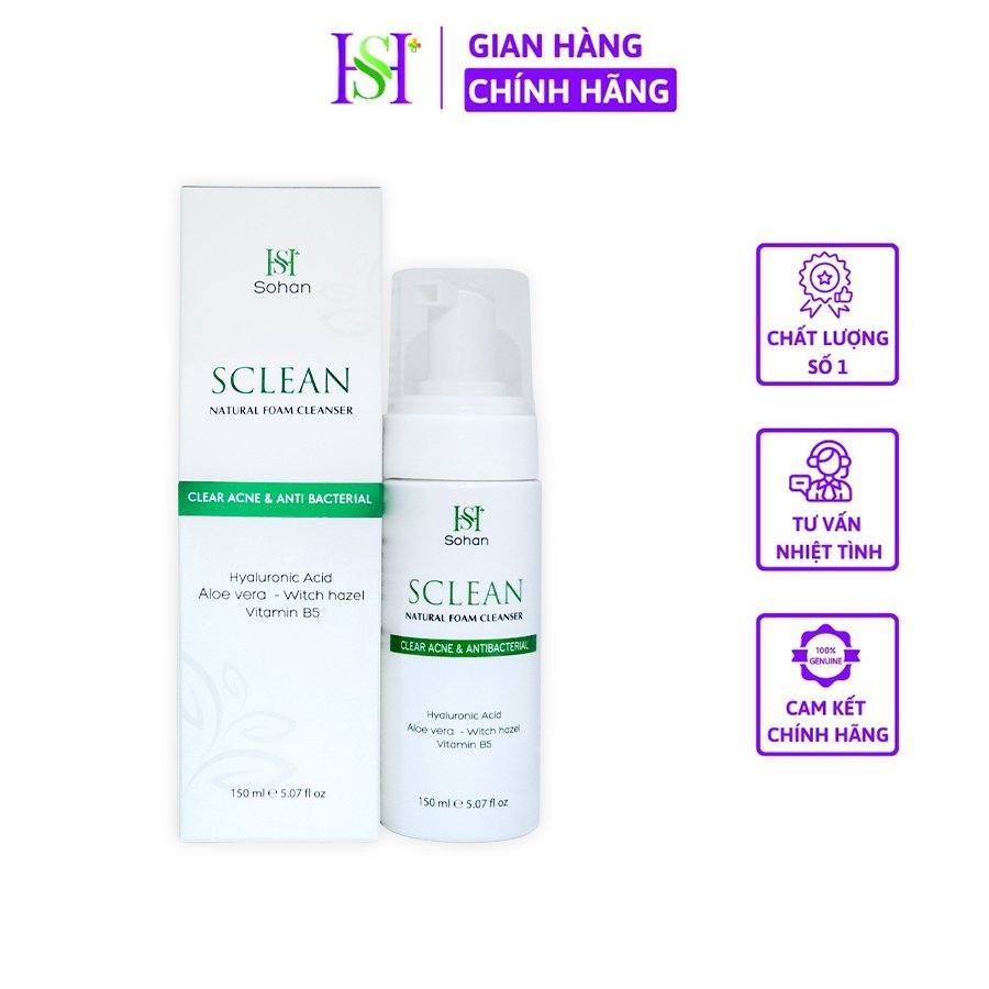 Sữa Rửa Mặt Tạo Bọt Sclean Natural Foam Cleanser HS+ 150ml