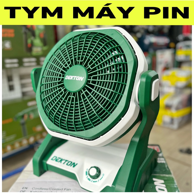 Quạt pin 21V và điện 220v Dekton M21-Q255 – tym máy pin.