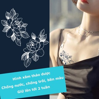 Hình xăm thảo dược hình bông hoa HC-038, hình xăm tạm thời lên tới 15 ngày