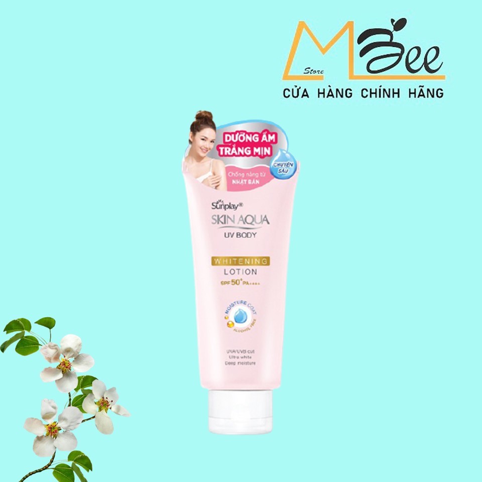 Lotion chống nắng dưỡng thể trắng mịn Sunplay Skin Aqua UV Body Whitening Lotion SPF50+, PA++++ 150g