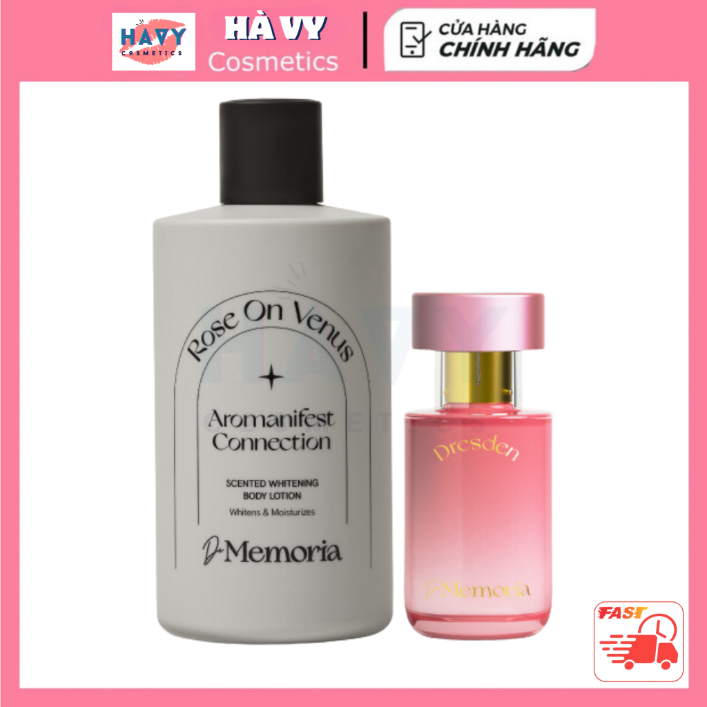 Bộ Đôi Nước Hoa và Dưỡng Thể Trắng Da De Memoria (300mlx1 lotion, 30mlx1 nước hoa)