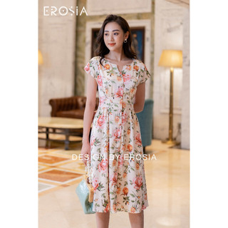 Váy Lụa Be Cúc Bọc Ly Bui LAT35SB
