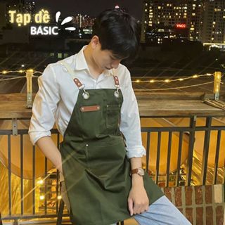 Tạp Dề Phối Da BASIC KHÁNG NƯỚC phù hợp nhân viên pha chế, phục vụ, cắt tóc, nấu ăn