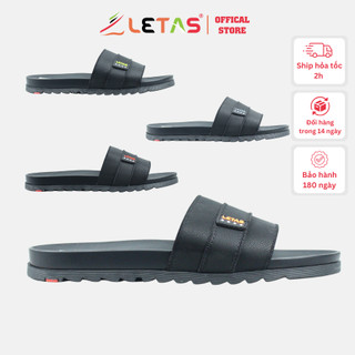 Dép bản LETAS nam quai ngang cao cấp mềm mại MX-09 đế đen