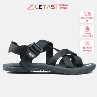 Giày sandal unisex nam nữ quai chéo xỏ ngón Letas NV65, xăng đan cho học sinh, sinh viên