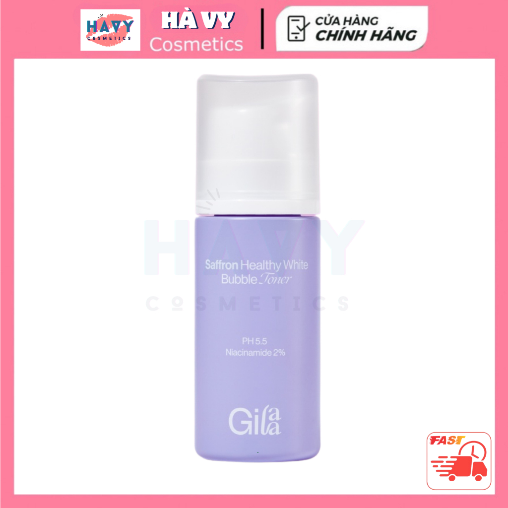 Nước cân bằng bong bóng Gilaa Saffron Tone Up Repair Bubble Toner 100ml [HEALTHY WHITE]