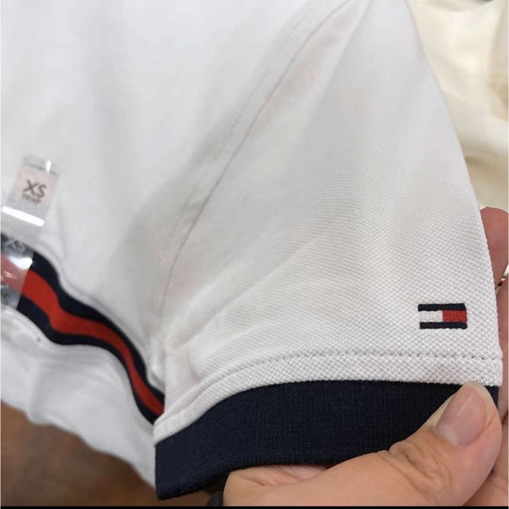 Áo Polo Tommy Hilfiger- Slim Fit Essential Flag Polo White