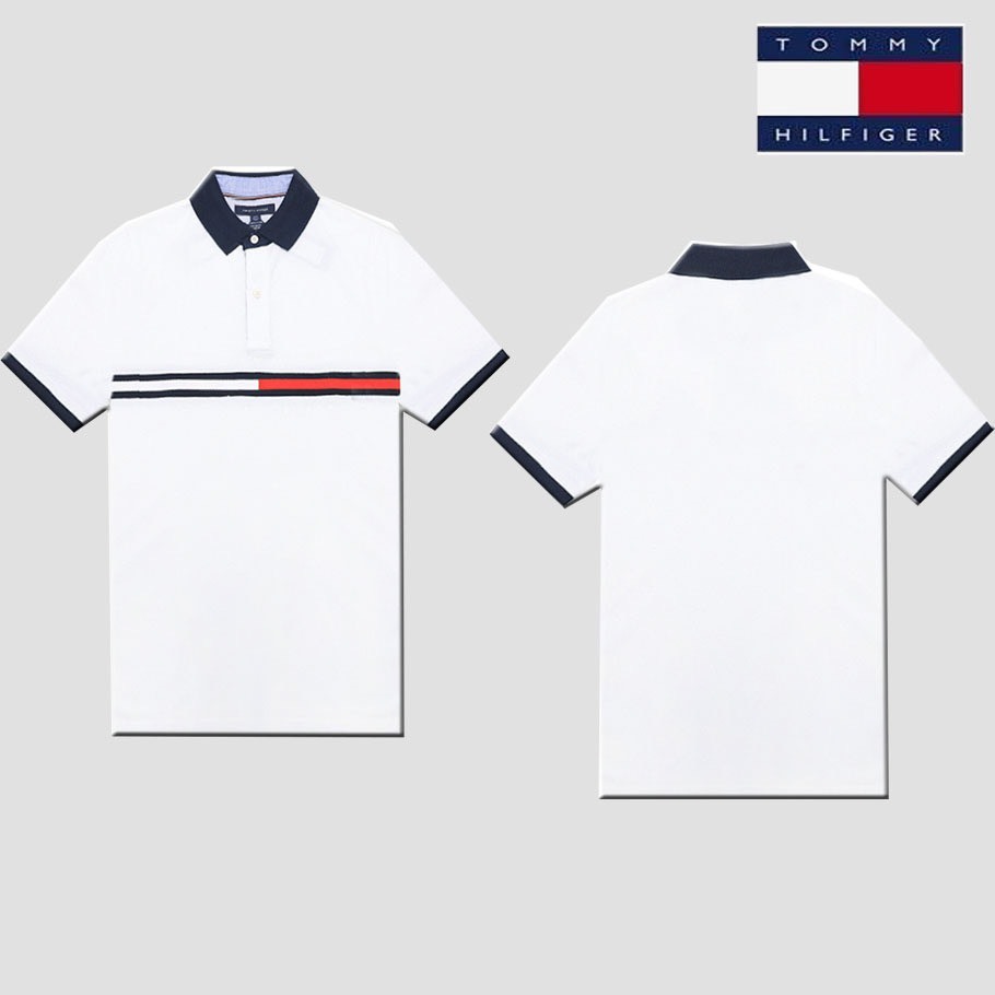 Áo Polo Tommy Hilfiger- Slim Fit Essential Flag Polo White