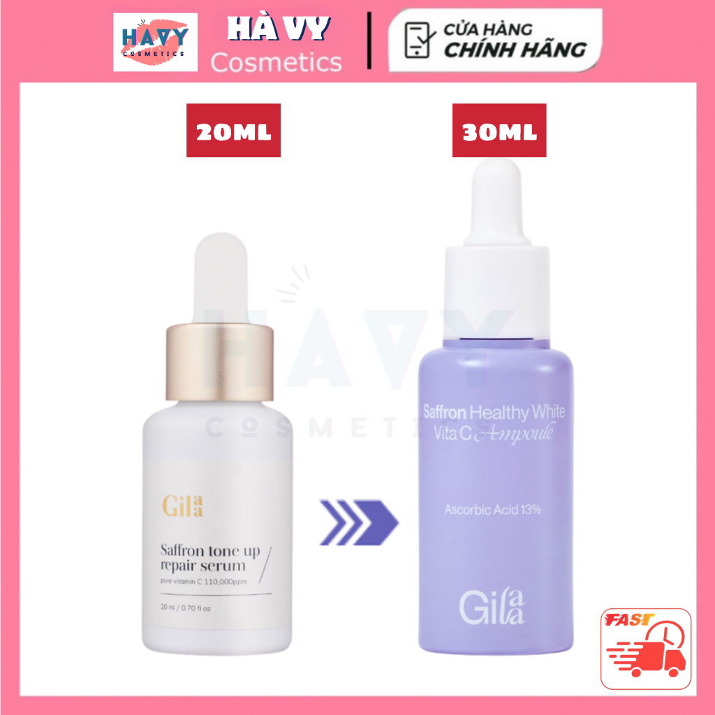 Tinh chất tươi siêu trắng sáng Gilaa Saffron Tone up Repair Serum 30ml
