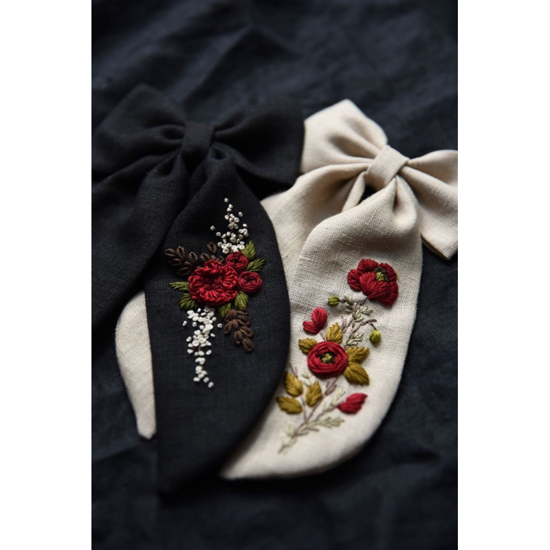 Nơ buộc tóc thêu tay(handmade by pong )