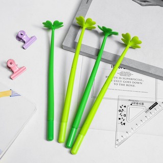 Combo 2 Bút mực nước silicon hình cỏ 4 lá, bút bi nước dẻo hình cỏ 4 lá xinh xắn đáng yêu MinMin