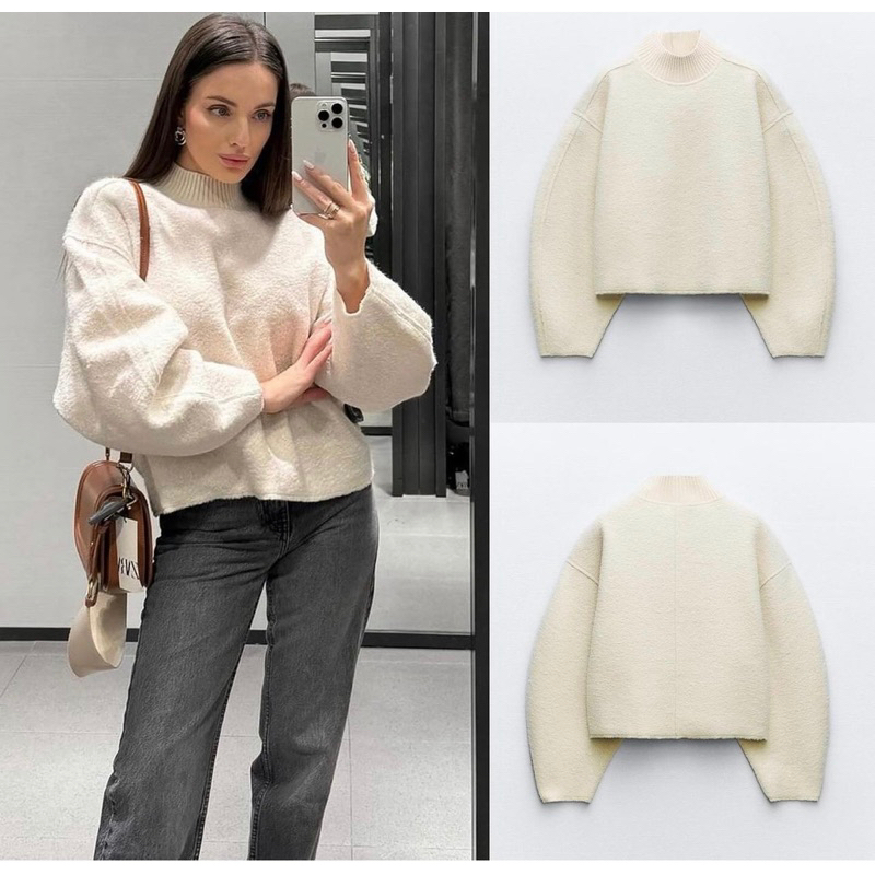 Áo len dệt kim tay bồng hàng TQ