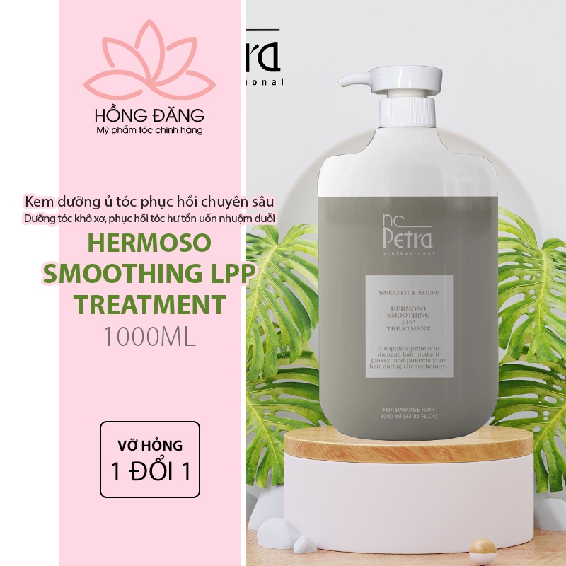 Kem Ủ Dưỡng Tóc Dầu Hấp Phục Hồi Tóc Hư Tổn, Khô Xơ Uốn Duỗi Nhuộm Công Nghệ Sinh Học Petra Lpp Hermoso Smoothing 1000Ml