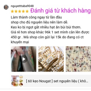 Set tự làm kẹo nougat đủ bơ giấy gạo, vỏ kẹo, nguyên liệu làm kẹo hạnh phúc
