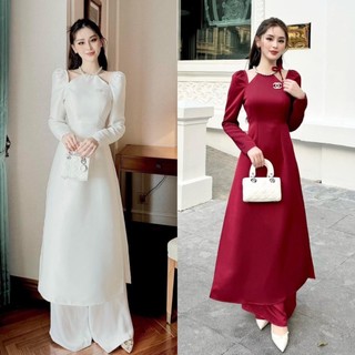 SÉT ÁO DÀI THIẾT KẾ LỤA TAPTA CAO CẤP DIỆN TẾT CỰC SANG,TÔN DÁNG