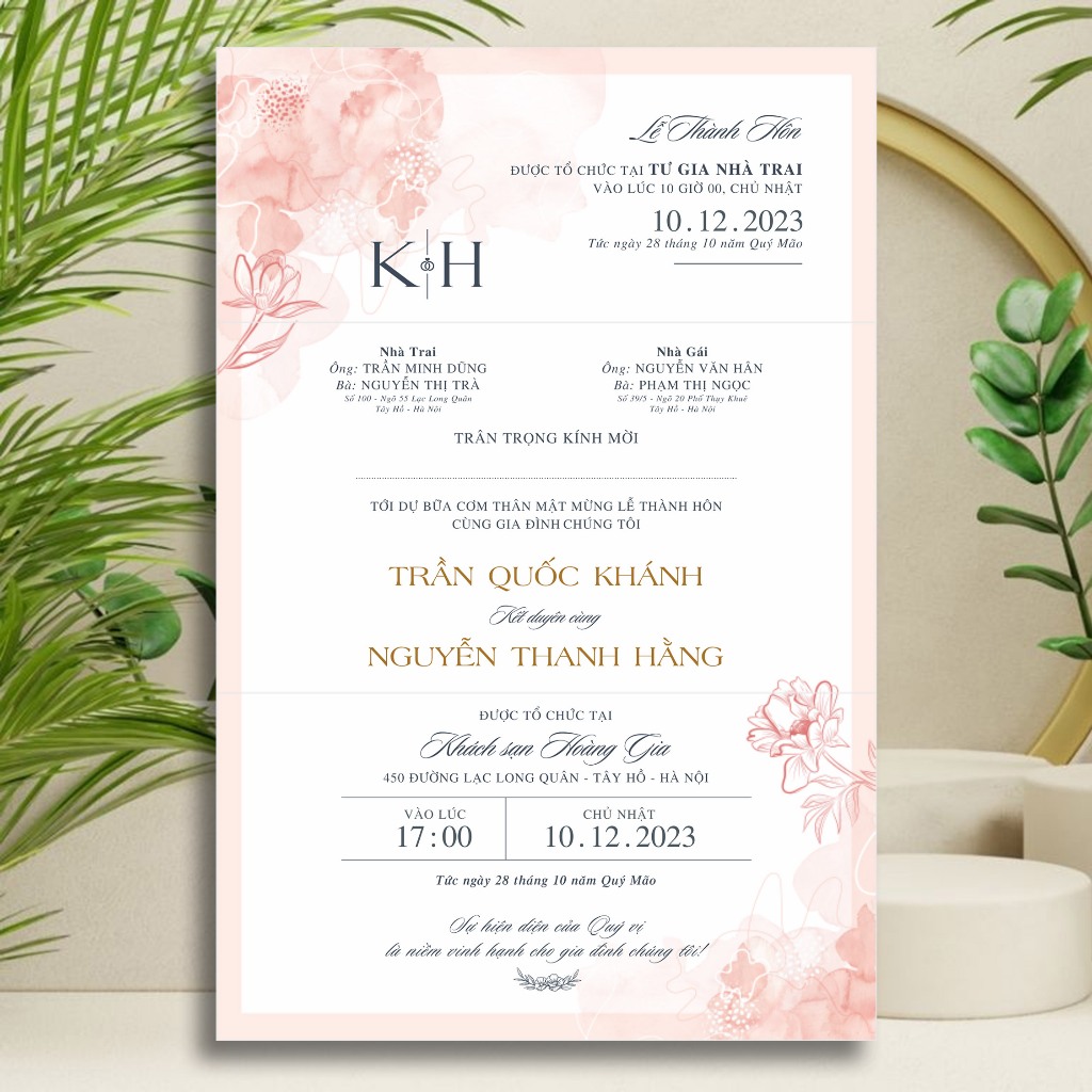 Thiệp Cưới Gấp 3 - TN 16