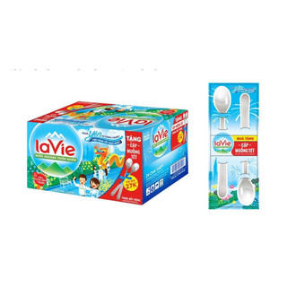 [tặng 2 cai muỗng inox] thùng 24 chai nước suối Lavie 500ml
