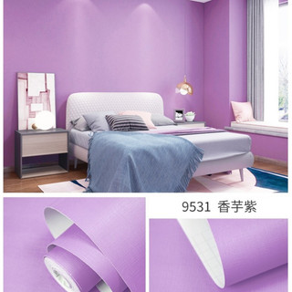 Giấy dán tường sẵn keo một màu hàn quốc, decal dán trang trí vân mổi màu tím 9531 kt:10m x 45cm