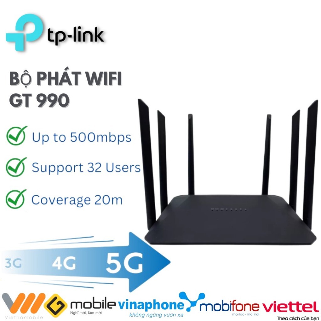 Bộ định tuyến Modem LTE 4G 5G LTE được sửa đổi không giới hạn GT990 đã bán được hàng nghìn kết nối WIFI tốt