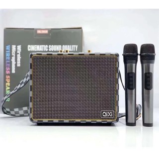 Loa Bluetooth Qixi SK2039/36 Chính Hãng, Loa Karaoke Kèm 2 Mic Không Dây New, Âm Thanh Siêu ĐỈnh, Hát Cực Hay