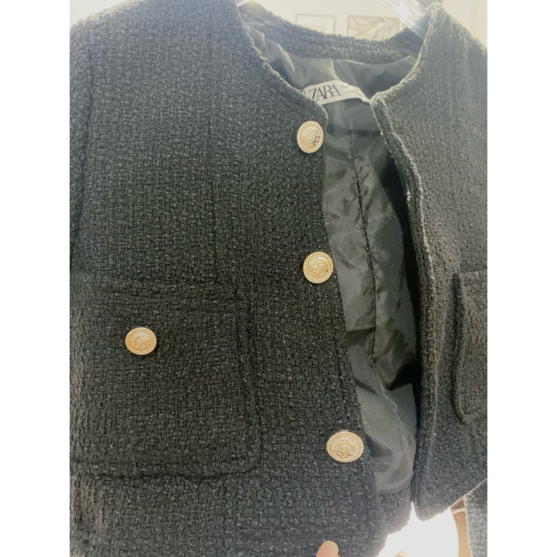 Áo dạ tweed croptop