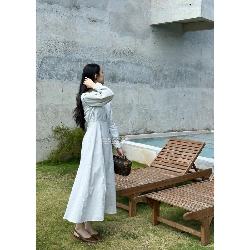𝐋𝐚𝐲𝐥𝐚 𝐃𝐫𝐞𝐬𝐬 - Đầm Ly Tay Cúc Bọc Dáng Dài