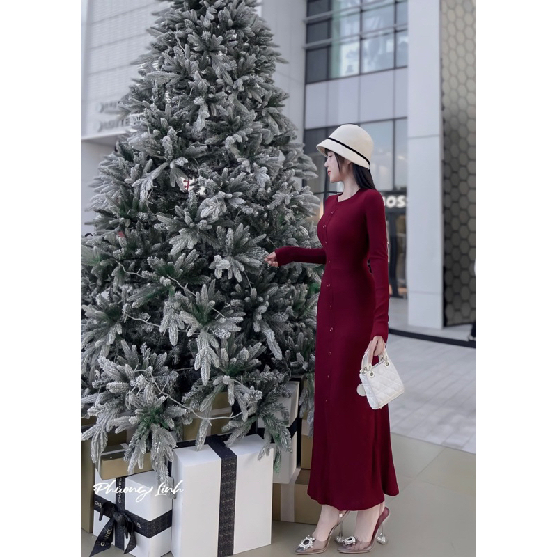 Đầm Body Len Tăm Đi Chơi Noel Siêu Hot