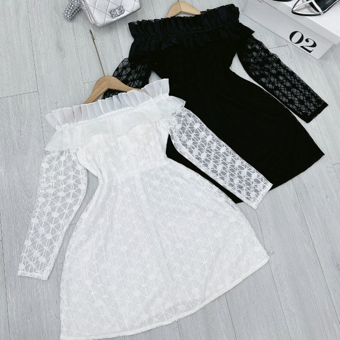 Đầm dự tiệc trễ vai ren sang chảnh Missy Dress