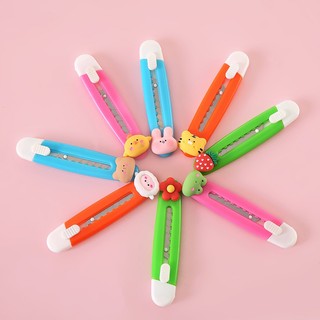 Dao Rọc Giấy unbox Mini đáng yêu, gắn charm hình ngộ nghĩnh, Dao Rọc Giấy mini