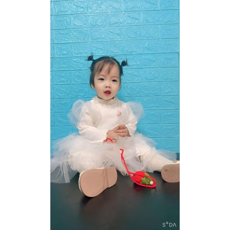 Váy công chúa xinh xắn cho bé 8-15kg hàng QC cao cấp siêu đẹp chất mềm mịn co giãn