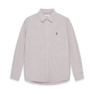 Áo sơ mi SilenceStandard Premium Oxford Shirt Logo S thêu/ kẻ nâu