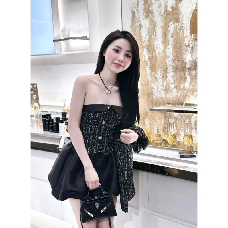 Bigsize Set dạ ba món kèm khoác chân váy bí dễ thương 55-95kg