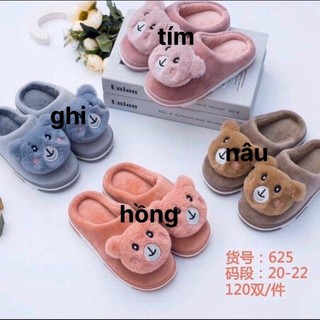 Dép Bông Đi Trong Nhà Giữ Ấm Mùa Đông Hình Gấu Dễ Thương Cho Bé Mã 625#