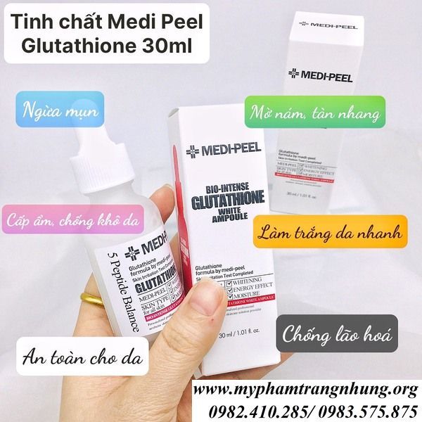 Tinh Chất Dưỡng Trắng Cấp Ẩm Phục Hồi Da Medi-Peel Bio-Intense Gluthione 600 White Ampoule Mẫu Mới
