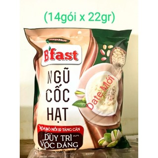 Ngũ Cốc Dinh Dưỡng Ít Đường B'fast Vinacafe (14gói x 22g) DATE MỚI