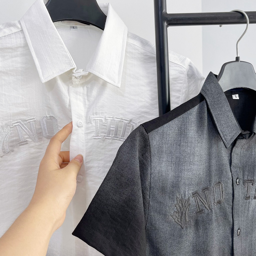 Áo sơ mi nam tay dài chất đũi hàn mềm mịn loang màu mẫu mới cao cấp-AHFASHION