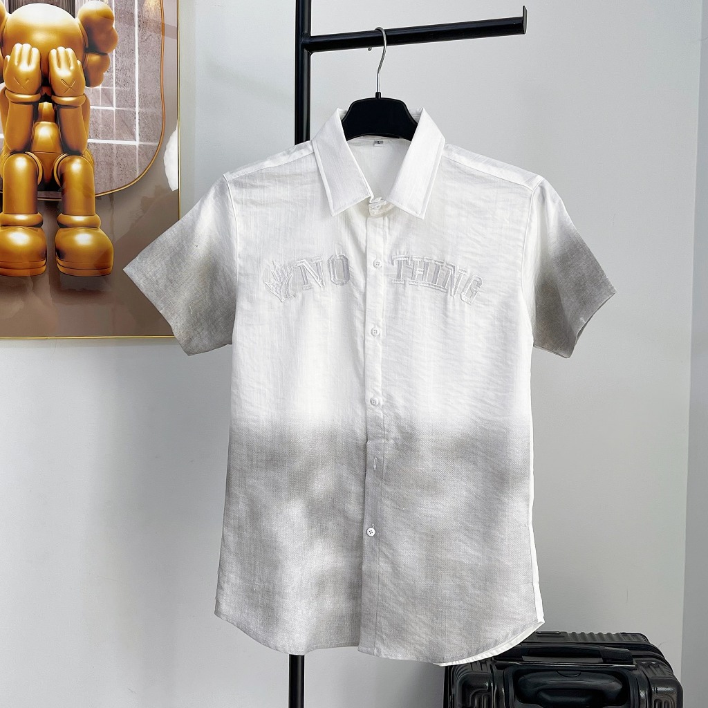 Áo sơ mi nam tay dài chất đũi hàn mềm mịn loang màu mẫu mới cao cấp-AHFASHION