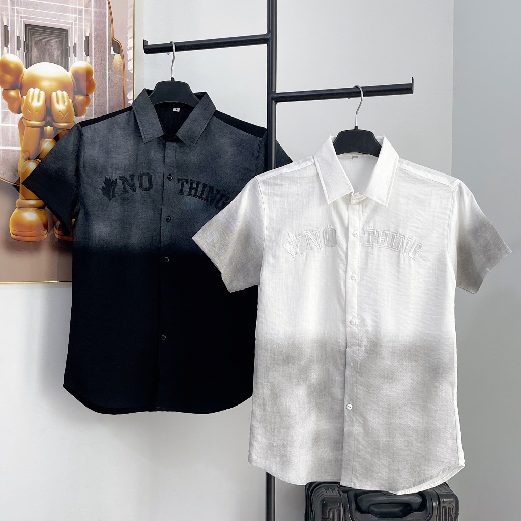 Áo sơ mi nam tay dài chất đũi hàn mềm mịn loang màu mẫu mới cao cấp-AHFASHION