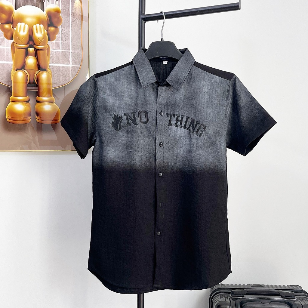 Áo sơ mi nam tay dài chất đũi hàn mềm mịn loang màu mẫu mới cao cấp-AHFASHION