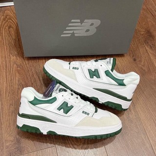 Giày new balance nb 550 white green và white black, giày thể thao nb550 sneaker đủ size nam nữ tặng full pk