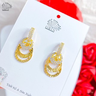 Bông tai tròn 3 tầng đính đá thiết kế cao cấp Orin T907