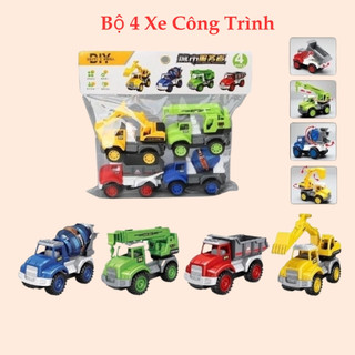Xe công trình đồ chơi ô tô chạy đà cót chất liệu cao cấp màu sắc đẹp mắt cho bé sưu tập