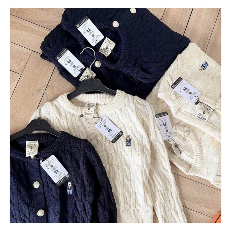 Áo khoác len gấu Whoau